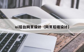 大悟ui后台网页设计（网页后端设计）